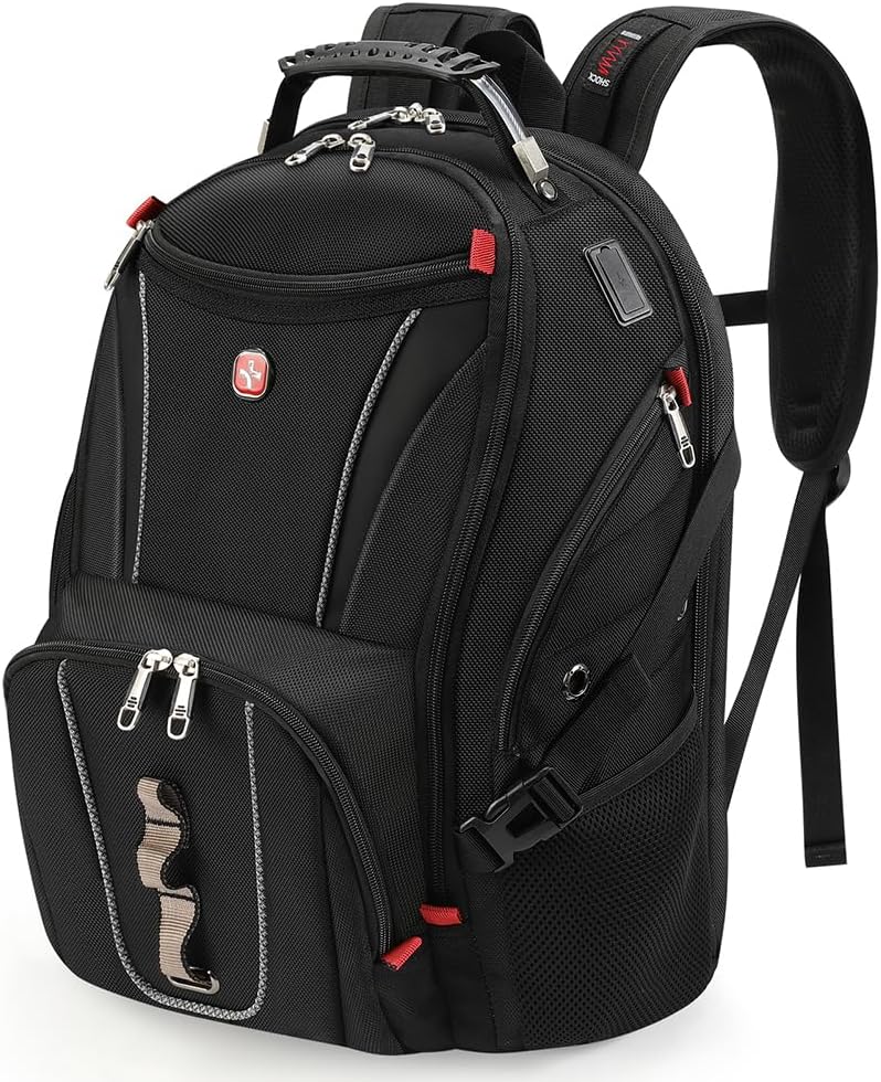 star cloud 17 Inch Travel Laptop Backpack, Business Tech Backpack with USB & Type-C Charging Port, 180° TSA Friendly Travel College Work Backpack with Multiple Organizer Pockets for Men